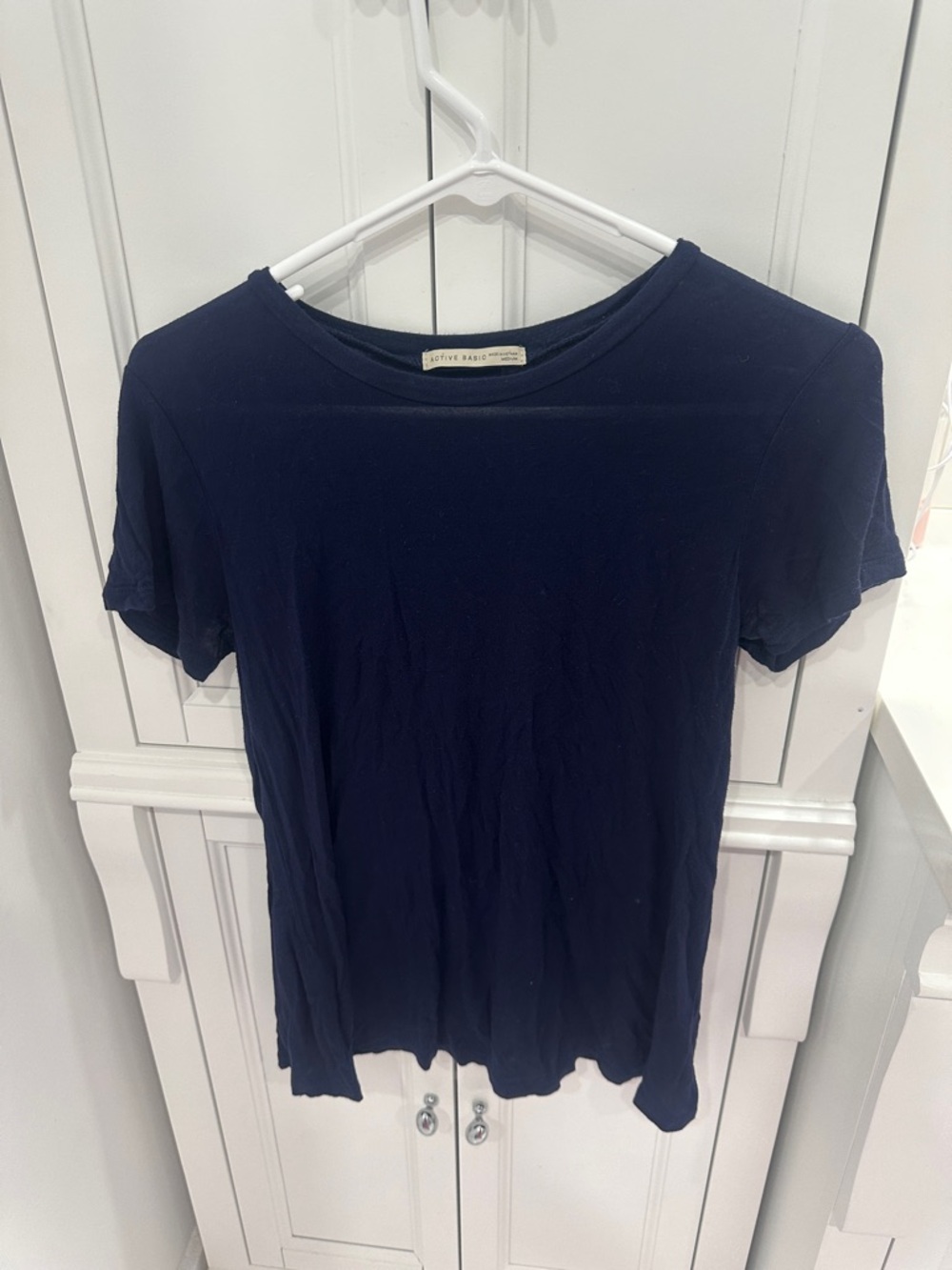 Active Basic Navy Short-Sleeve Crew Tee